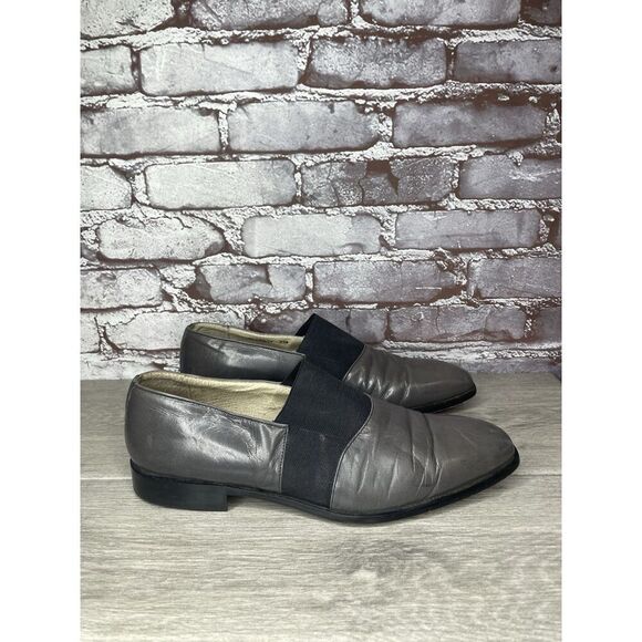 Florsheim Handmade Gray Leather Slip On Loafers Dress Shoes Men Sz 9.5D US/43EU - Picture 3 of 16